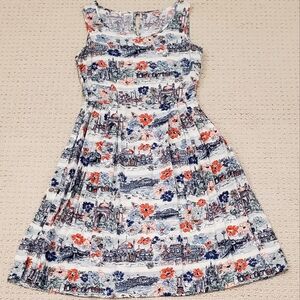 Cath Kidston Iconic British Seaside "Brighten Up Your Day" Dress, 8, LIKE NEW!